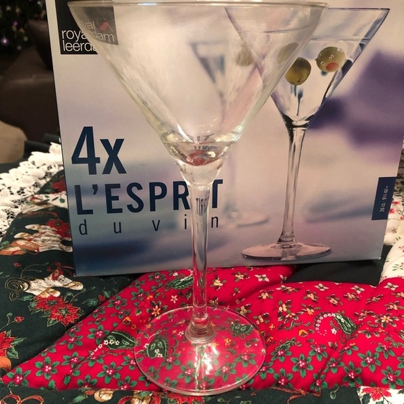 Royal Leerdam L'Esprit Du Vin 26 Cl Martini Fine Blown Glass, Set Of 4 - Picture 8 of 10